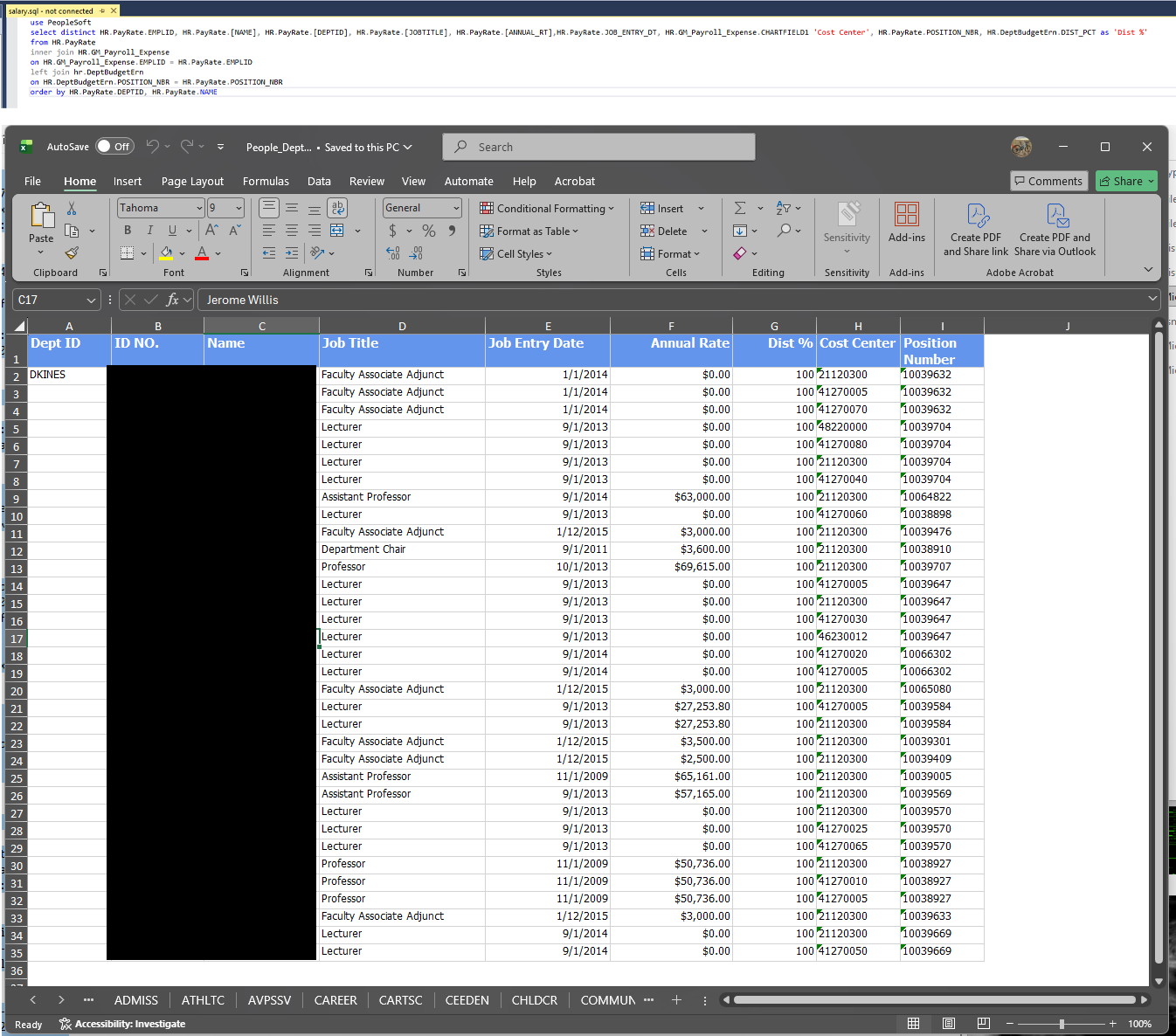Data warehouse project screenshot